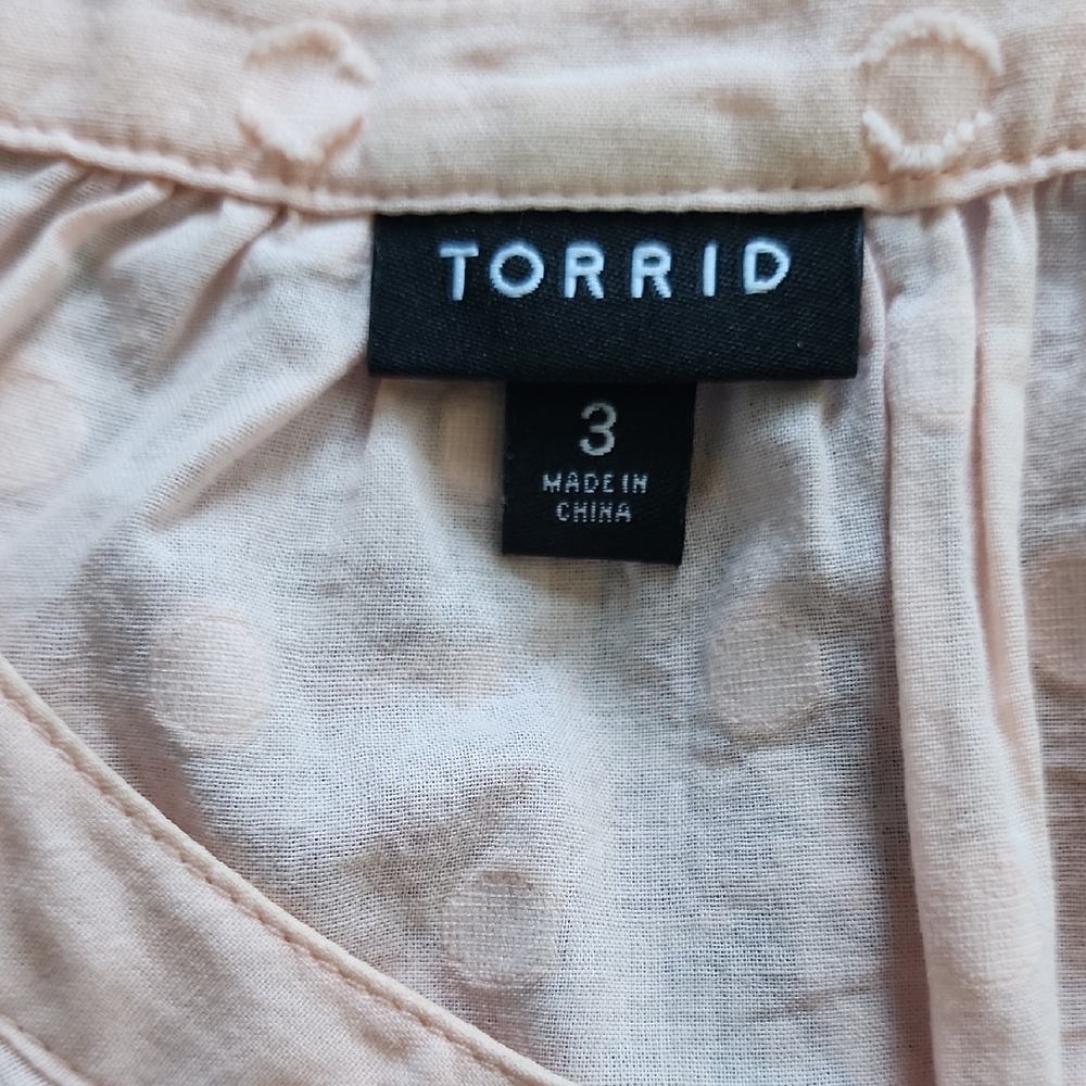 Torrid Blush Eyelet Blouse - Picture 2 of 4